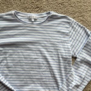 LAKE Blue and White Striped Long Sleeve Shirt